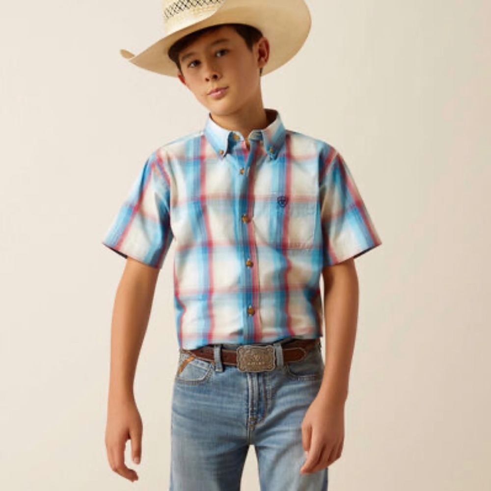 Boys Pro Series Sunny Classic Fit Button Up‎  Cotton Shirt size 14-16 NWT